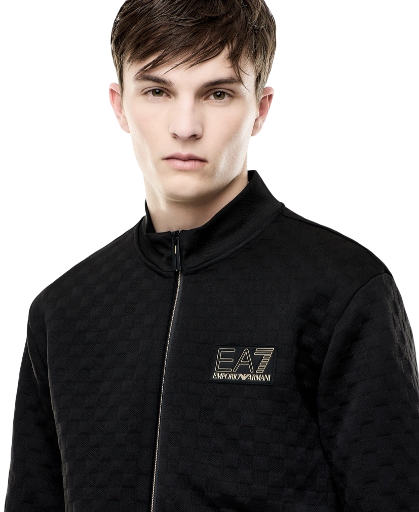EA7 - Felpa Nera Premium Label Full Zip