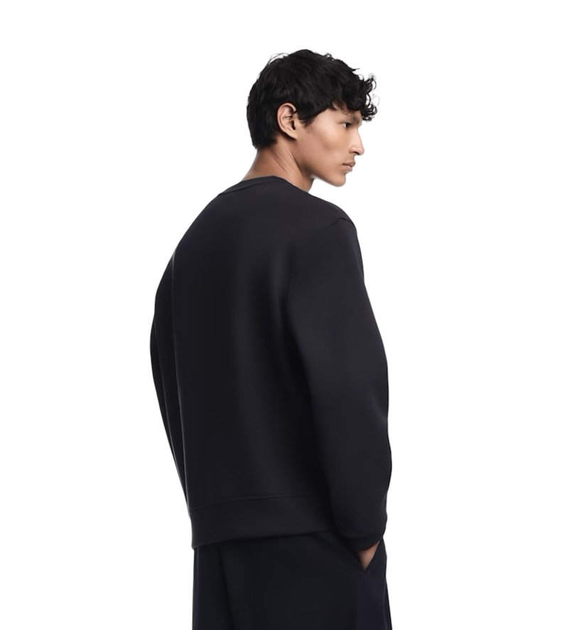 EMPORIO ARMANI - Felpa Blu in Double Jersey con Logo a contrasto