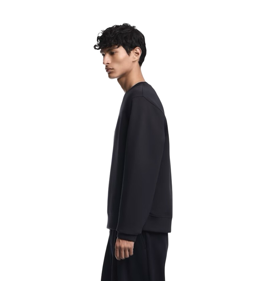 EMPORIO ARMANI - Felpa Blu in Double Jersey con Logo a contrasto