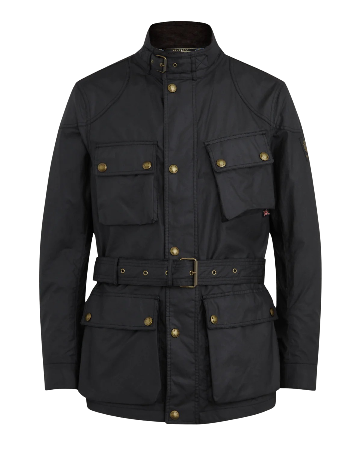 BELSTAFF - Giacca Nera Trialmaster in Cotone Cerato