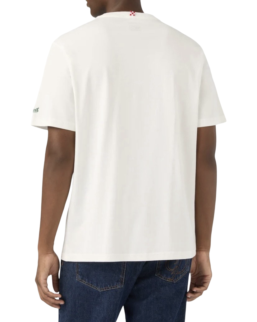 MC2 SAINT BARTH - T-shirt Bianca con ricamo I Soldi Non Dormono Mai
