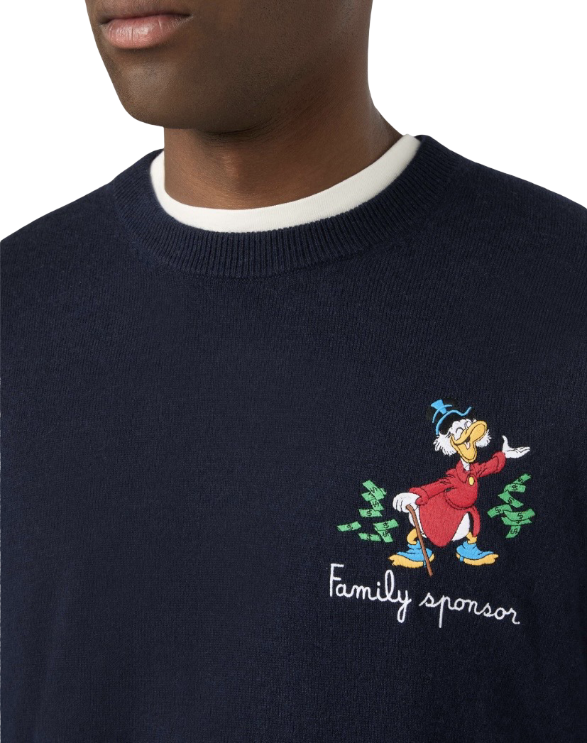 MC2 SAINT BARTH - Maglione Blu Heron Light Embry con ricamo Scrooge Family Sponsor