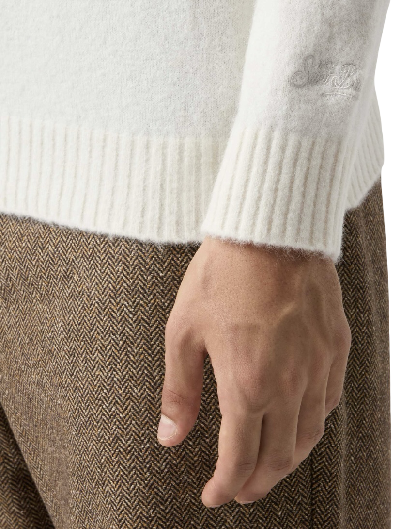 MC2 SAINT BARTH - Maglione Regent Bianco in Alpaca Stretch