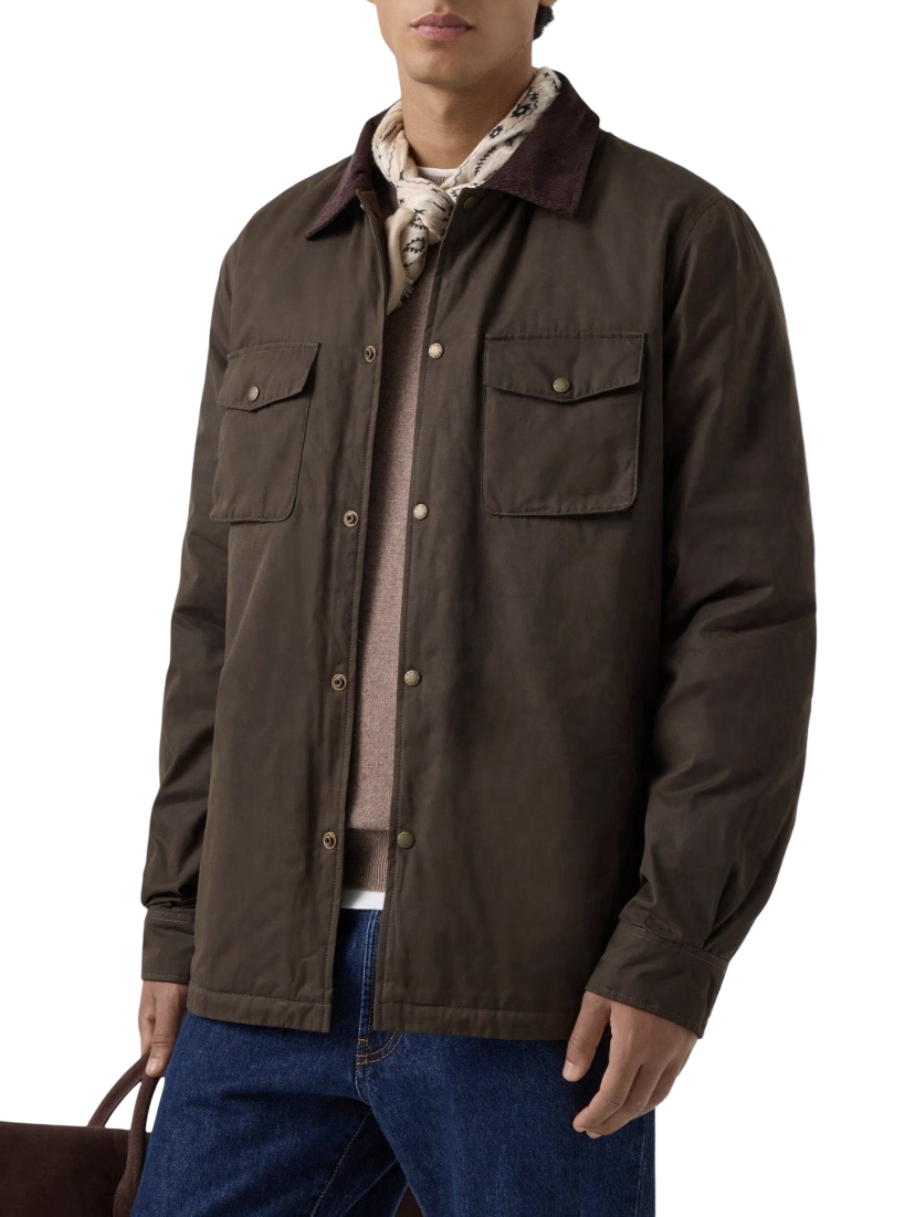 MC2 SAINT BARTH - Giacca Overshirt Bexley Wax Verde Militare