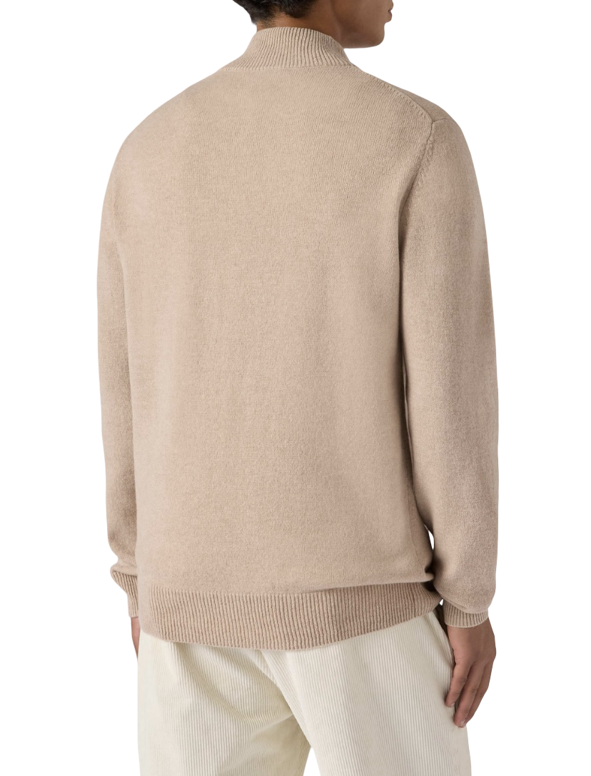 MC2 SAINT BARTH - Maglione Beige Mezza Zip Jermyn