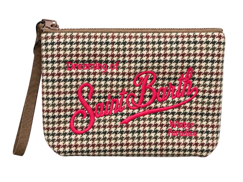 MC2 SAINT BARTH - Christmas Box Cappellino Beige e Pochette Pied de Poule