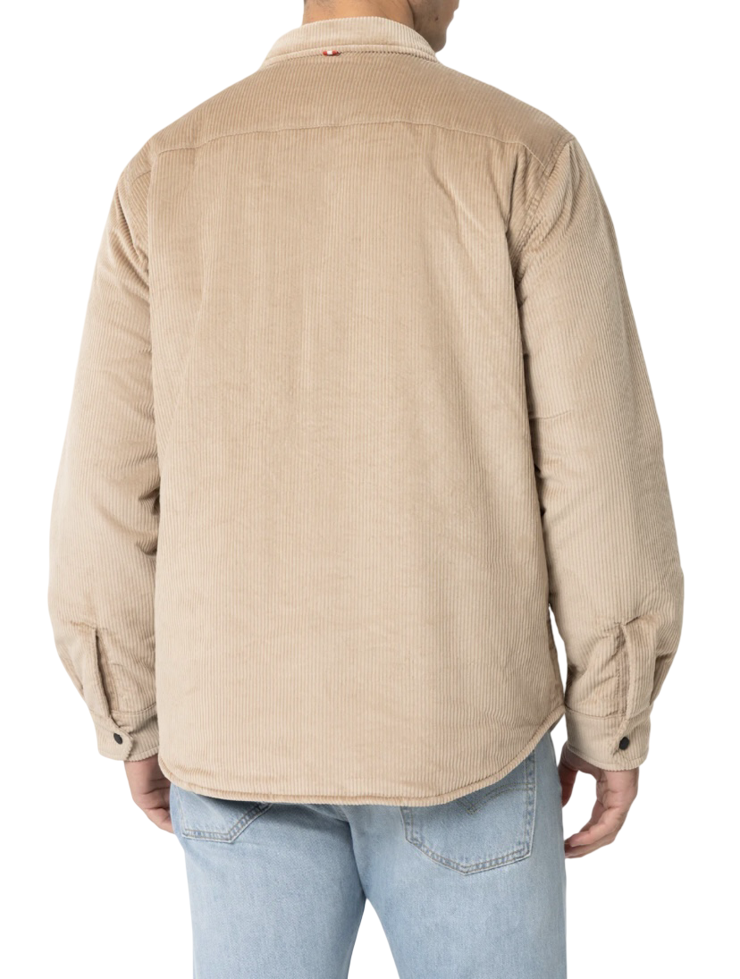MC2 SAINT BARTH - Camicia Imbottita Beige in Velluto a Coste Chalet Corduroy