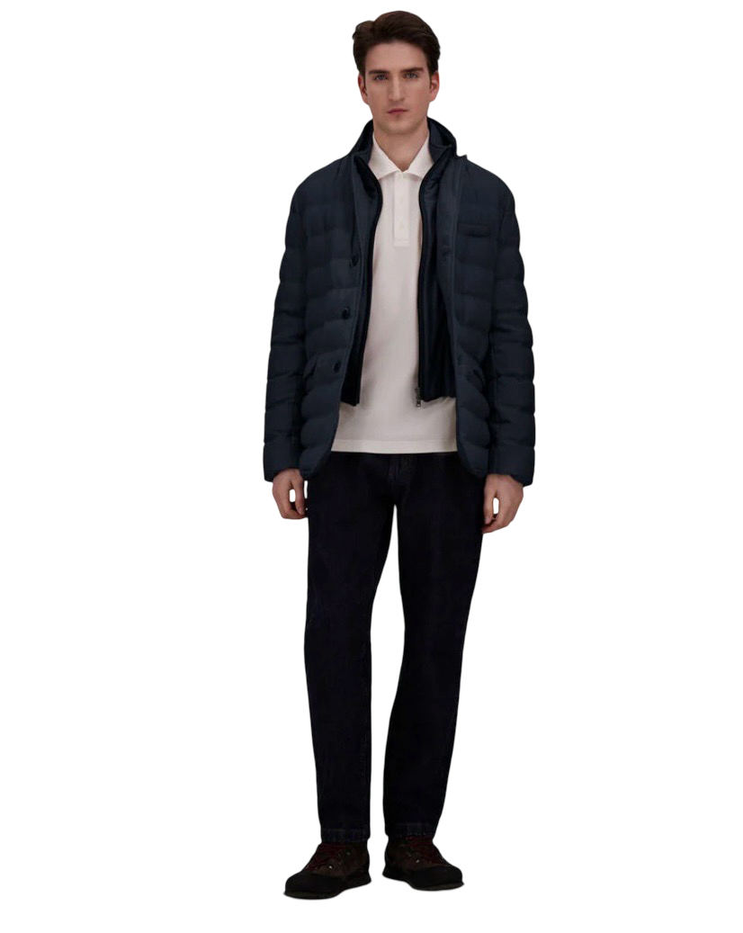HERNO - Giacca Piumino Blu in Arendelle e Monogram