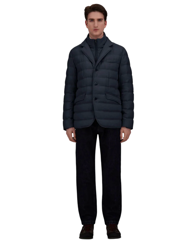 HERNO - Giacca Piumino Blu in Arendelle e Monogram