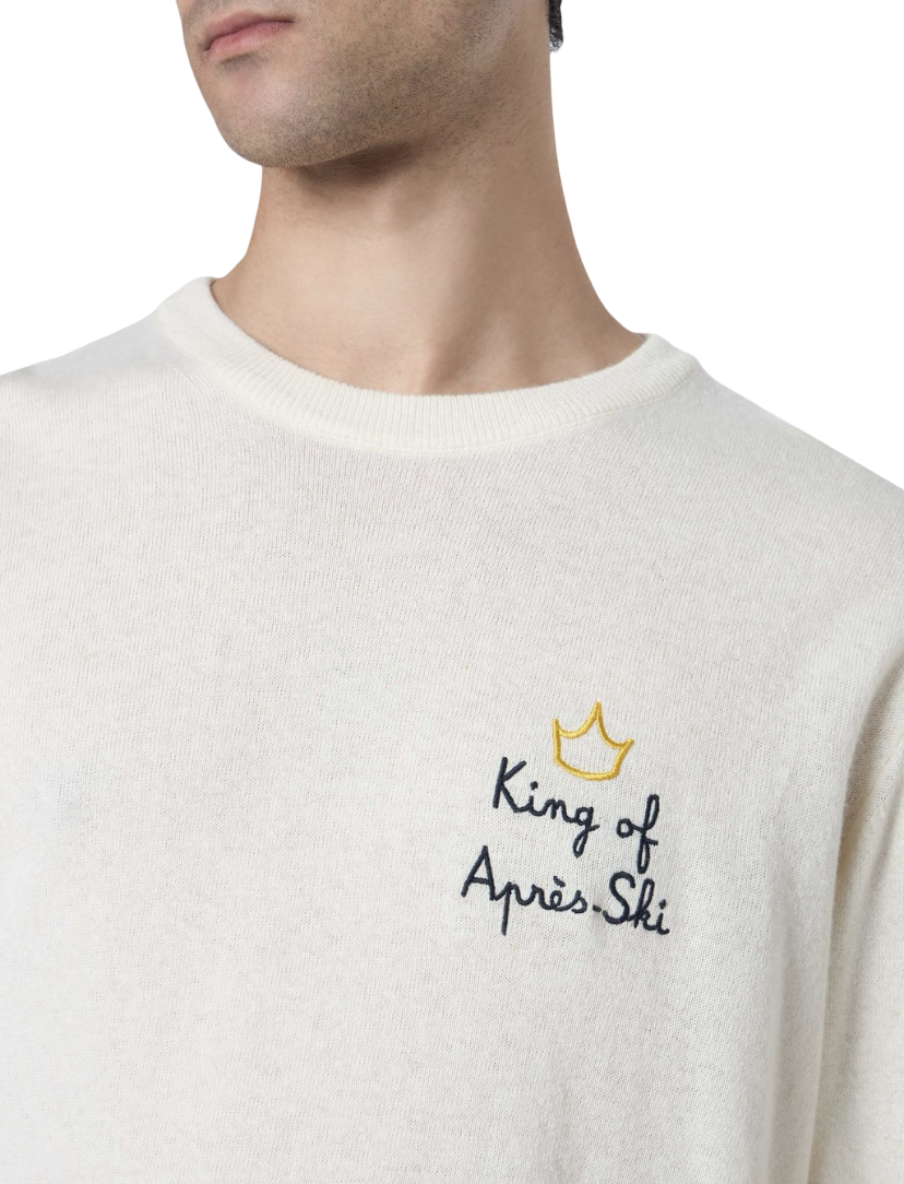 MC2 SAINT BARTH - Maglione Bianco con Ricamo King Of Après Ski
