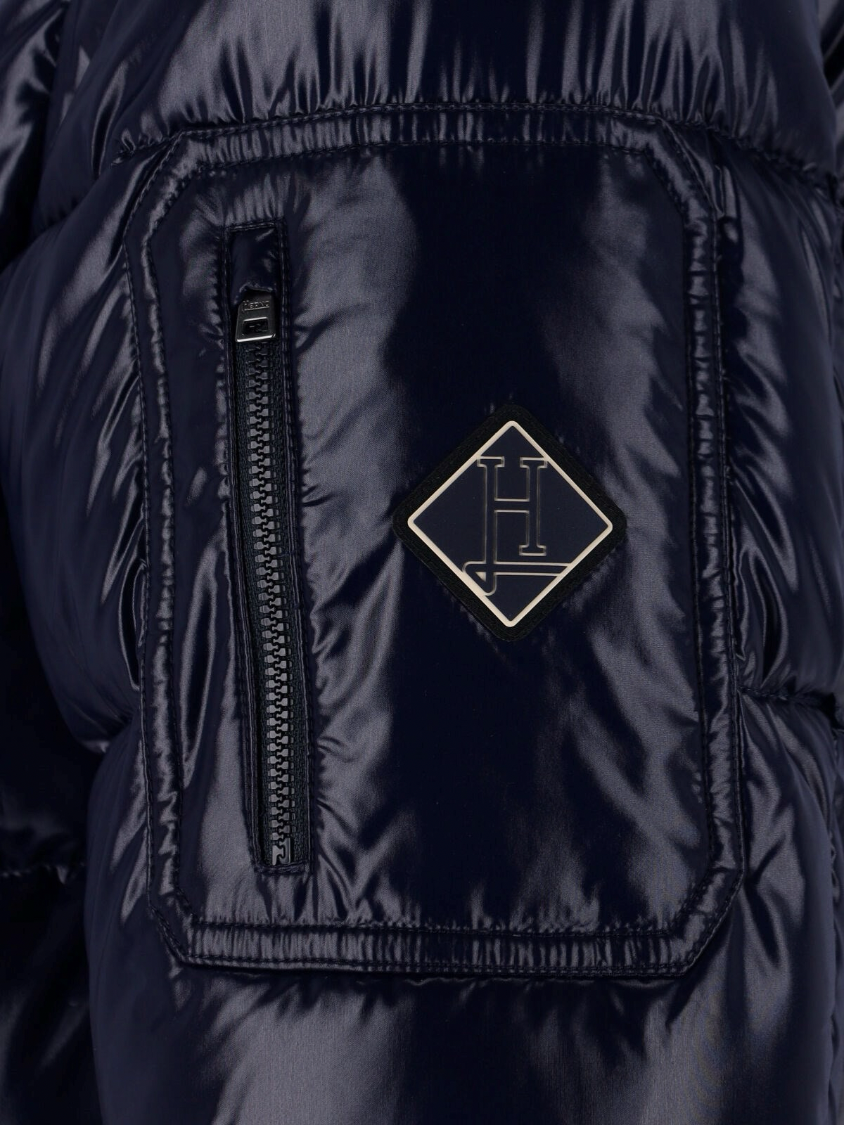 HERNO - Piumino Hero Blu in Nylon lucido
