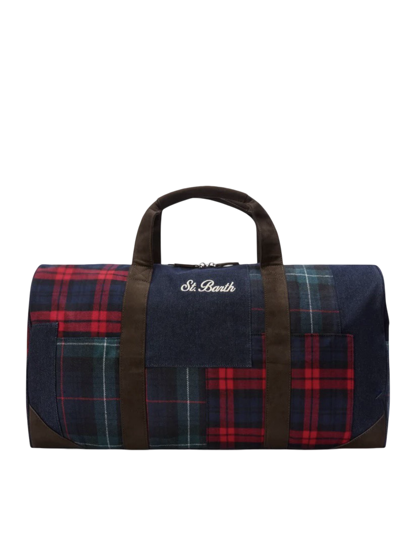 MC2 SAINT BARTH - Borsone Jetleg Patchwork Denim e Tartan