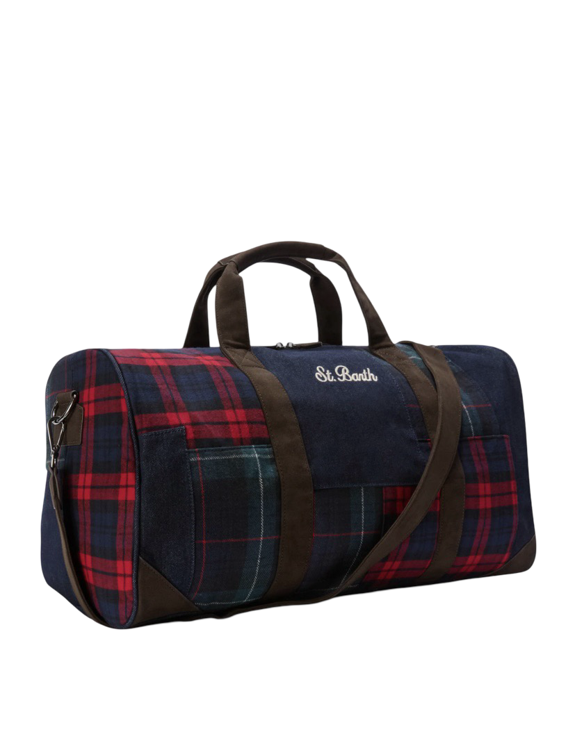 MC2 SAINT BARTH - Borsone Jetleg Patchwork Denim e Tartan