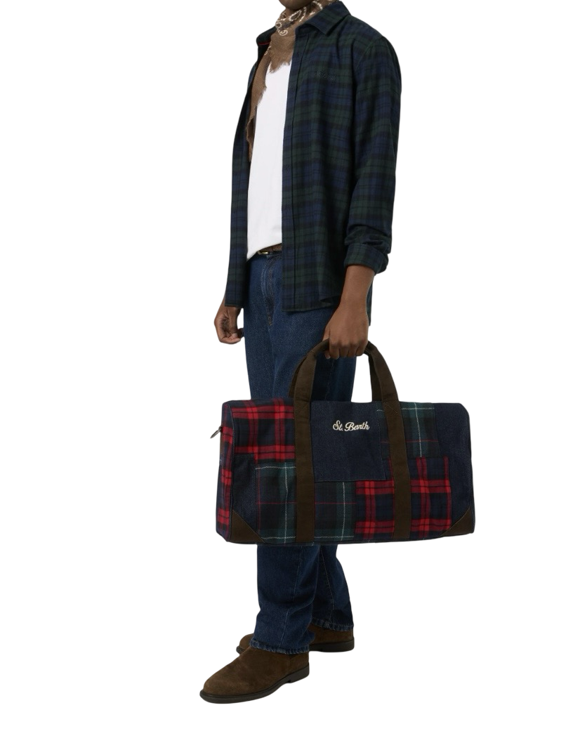 MC2 SAINT BARTH - Borsone Jetleg Patchwork Denim e Tartan