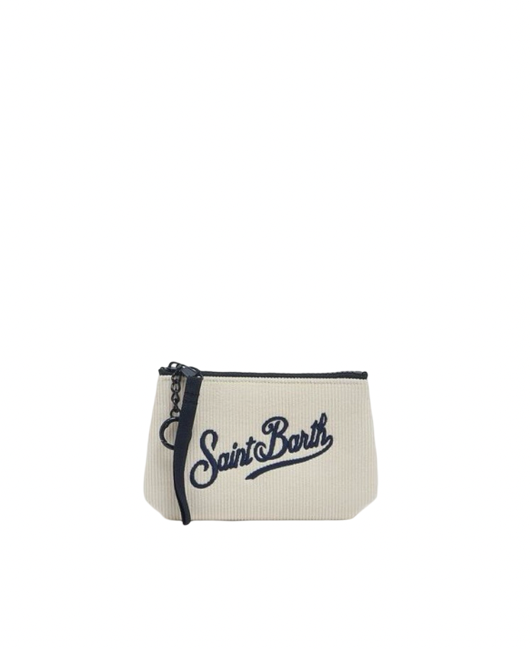 MC2 SAINT BARTH - Mini Pochette Aline Bianca in Velluto a Coste Corduroy