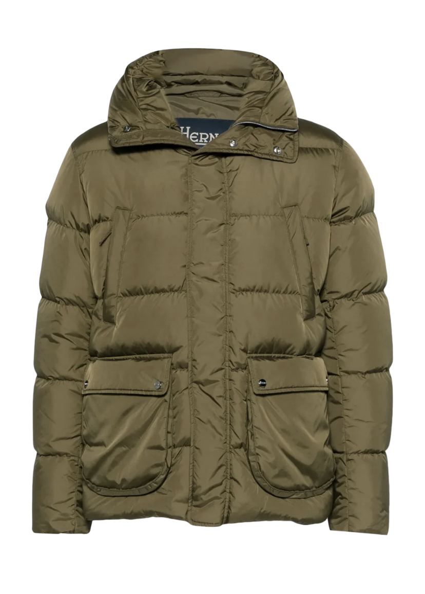 HERNO - Bomber Verde Militare in Nylon Chamonix