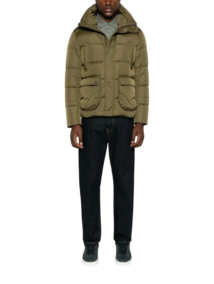 HERNO - Bomber Verde Militare in Nylon Chamonix