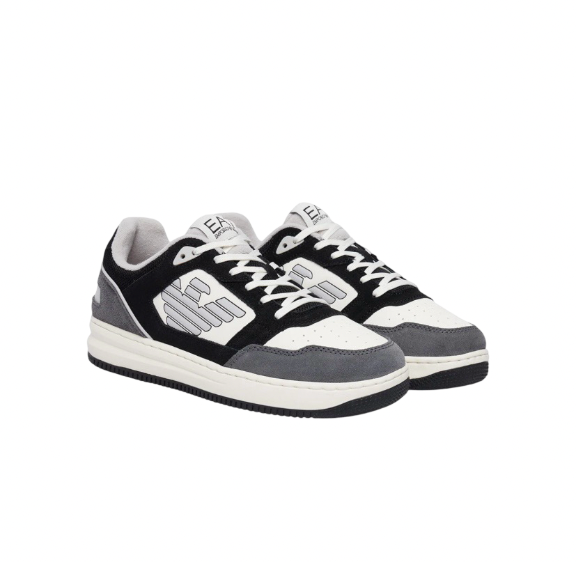 EA7 - Sneakers Bianco,Grigio e Nero con Logo Aquila