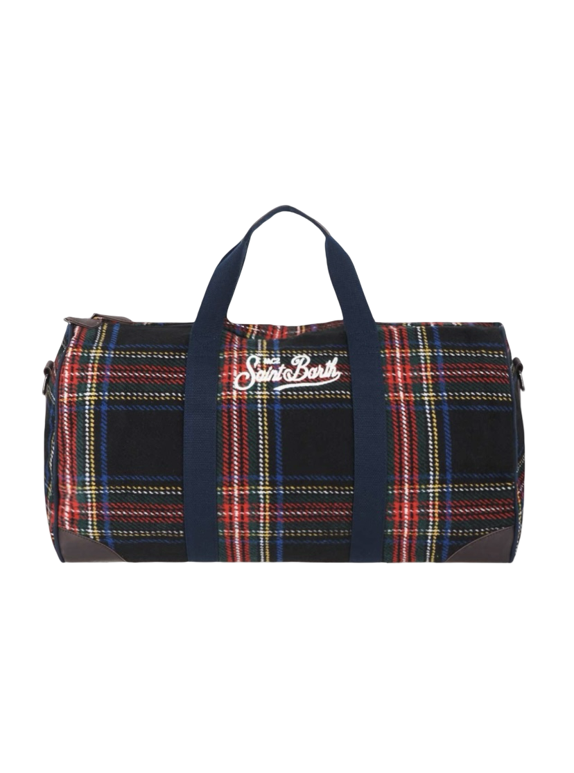 MC2 SAINT BARTH - Borsone Jet Leg Wool Tartan Blu