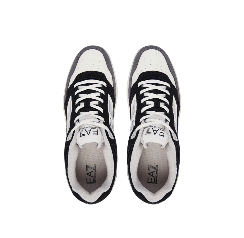 EA7 - Sneakers Bianco,Grigio e Nero con Logo Aquila