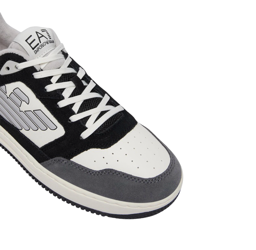 EA7 - Sneakers Bianco,Grigio e Nero con Logo Aquila
