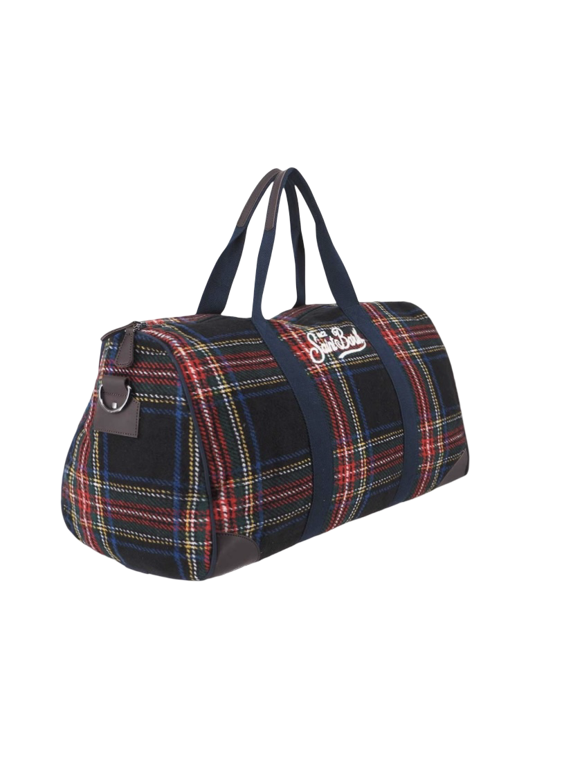 MC2 SAINT BARTH - Borsone Jet Leg Wool Tartan Blu