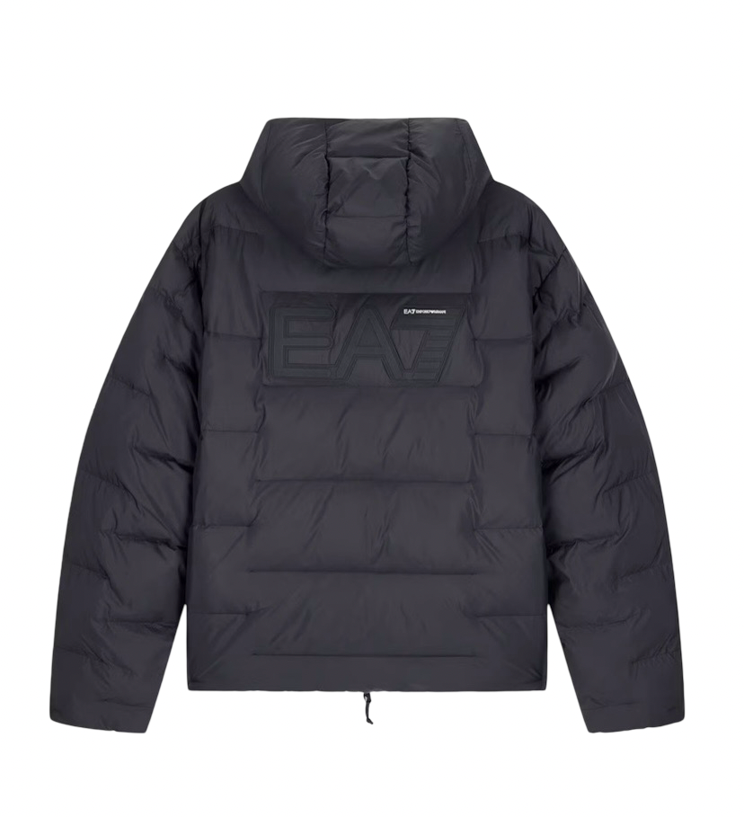 EA7 - Piumino Nero con Logo sul Retro