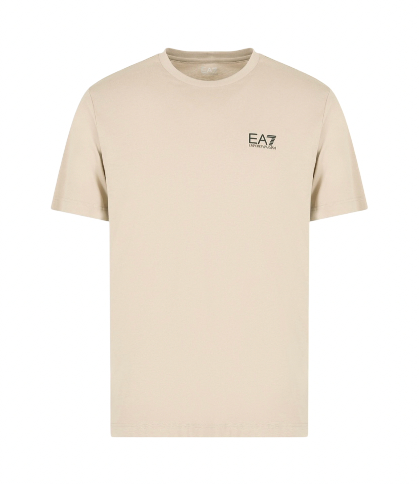 EA7 - T-shirt Beige Core Identity in Cotone Pima