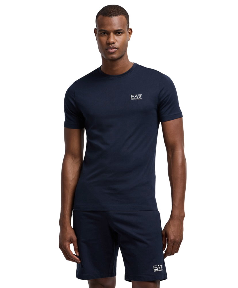 EA7 - T-shirt Blu Core Identity in Cotone Pima