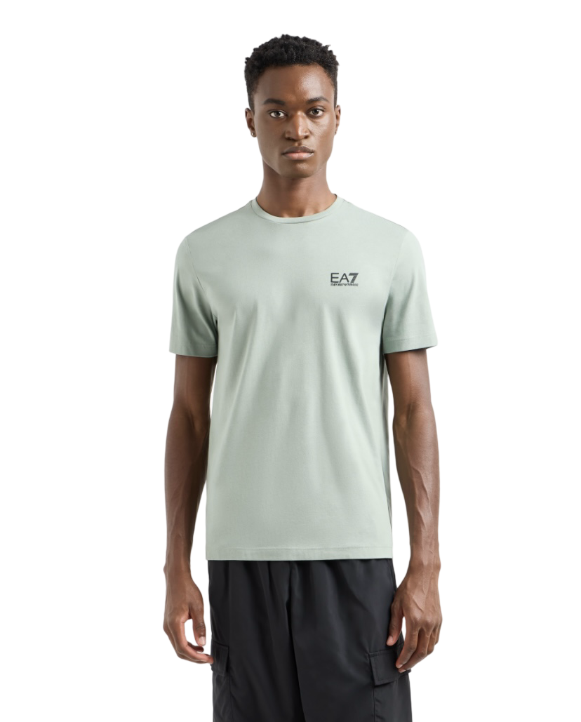 EA7 - T-shirt Verde Acqua Core Identity in Cotone Pima