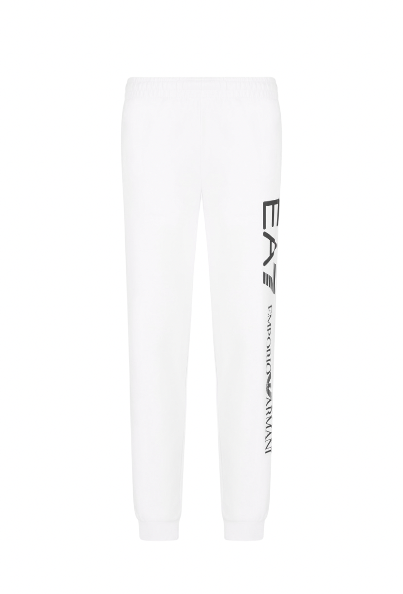 EA7 - Pantalone Jogger Bianco con Logo Nero