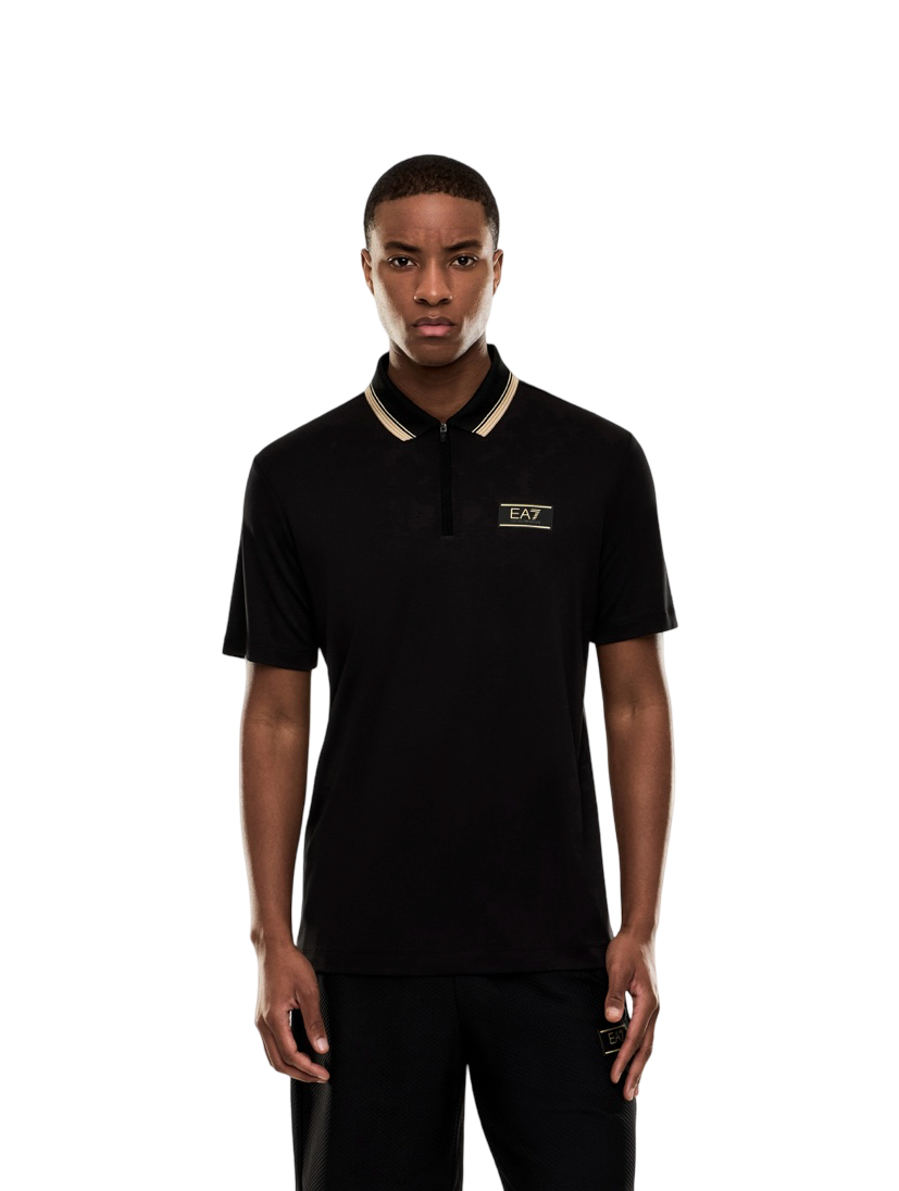 EA7 - Polo Nera e Oro Premium Label