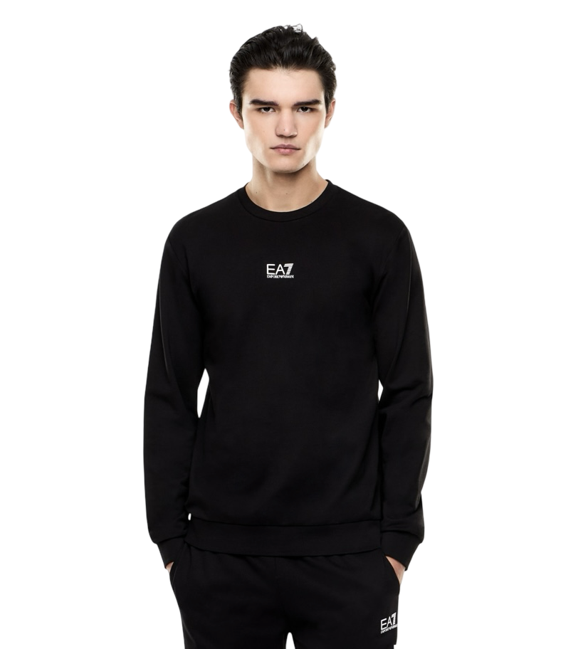 EA7 - Felpa Nera Girocollo Core identity