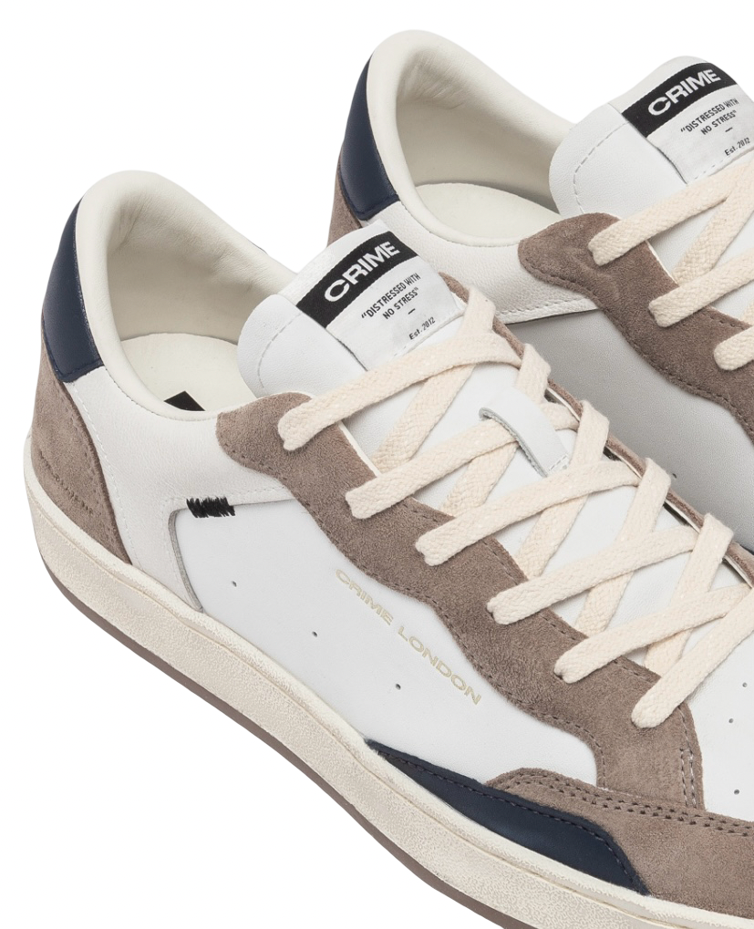 CRIME LONDON - Sneakers Chelsea Bianca, Blu e Tortora