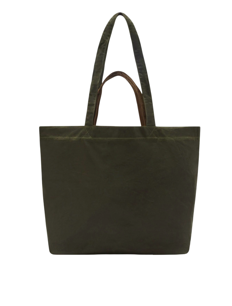 MC2 SAINT BARTH - Shopper Verde Militare Essential Wax in Cotone Cerato